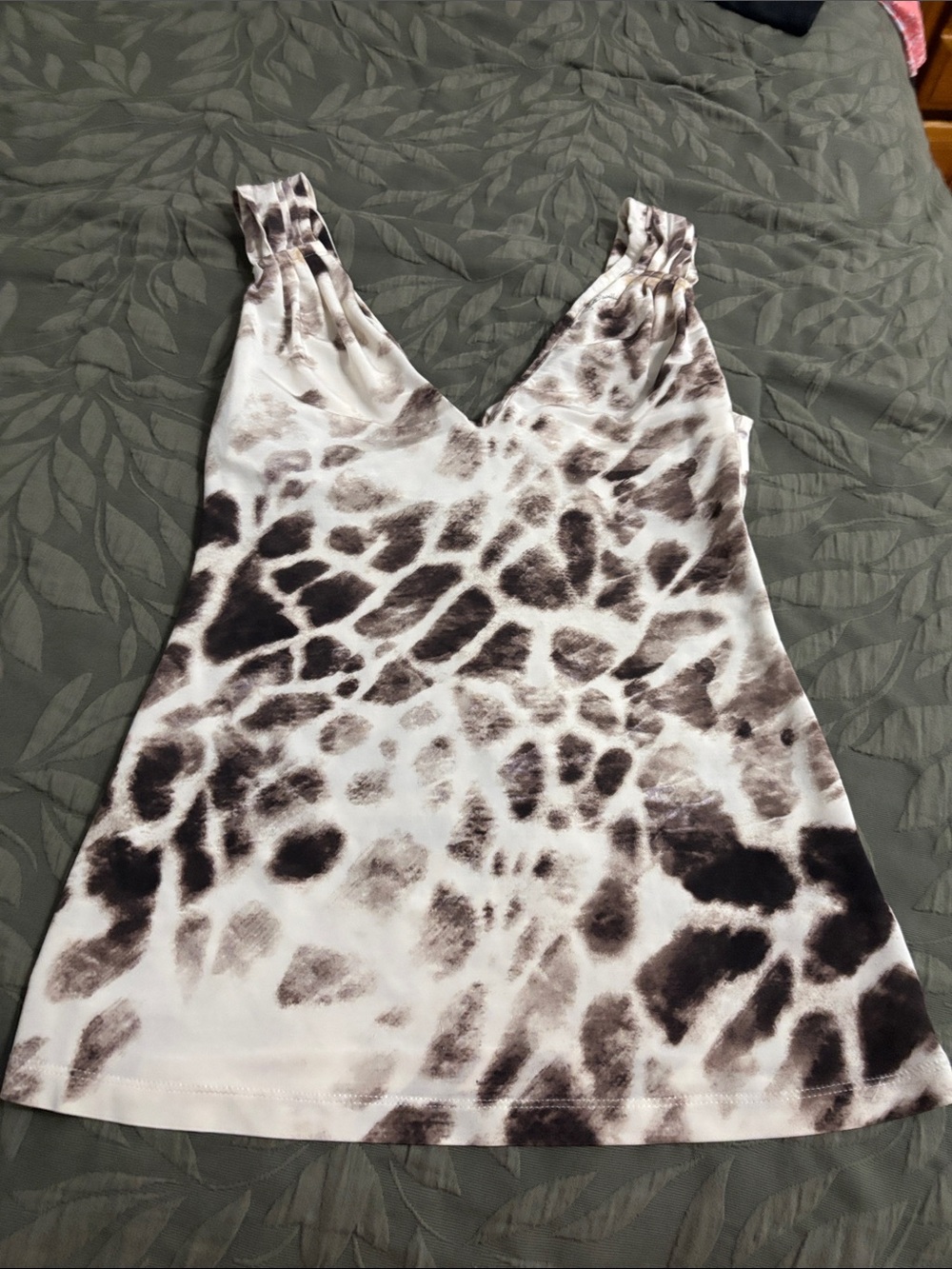 Just Cavalli Brown and White Animal-Print V-Neck Camisole